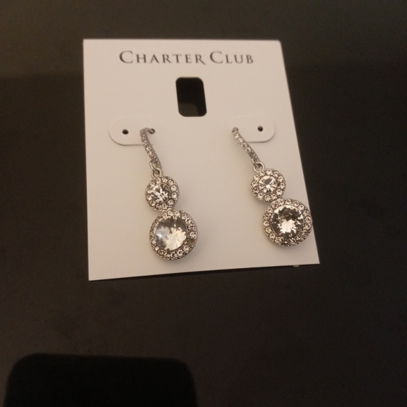 Charter Club Crystal & Stone Halo Drop Earrings - Picture 4 of 4